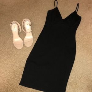 Black v-neck dress